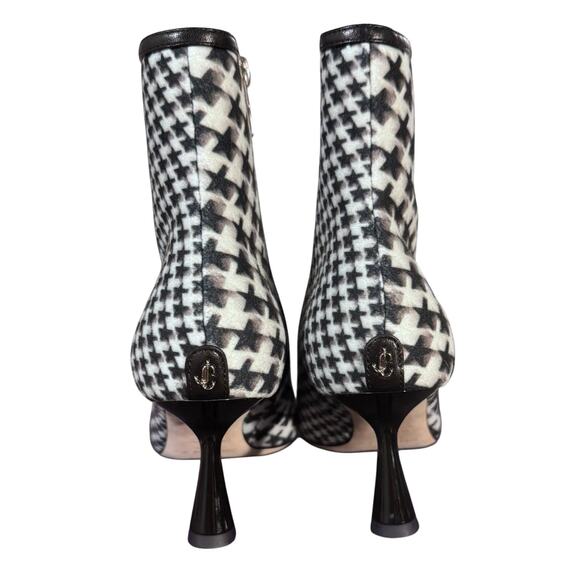 New Auth. Jimmy Choo Kix Leather Wool Kitten Heel Ankle Boots Size 36.5 - Picture 6 of 10